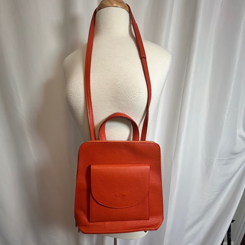 BORSE IN PELLE ITALIAN LEATHER MADE IN ITALY CROSSBODY/HANDBAG - RUST